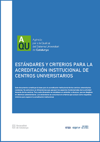Portada de los Estándares y criterios para la acreditación institucional de centros universitarios
